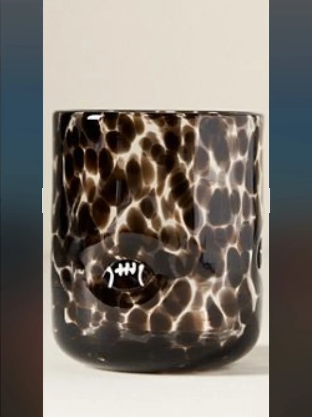 Anthropologie Sports Icon Juice glass Tortoiseshell Football 🏈 Icon